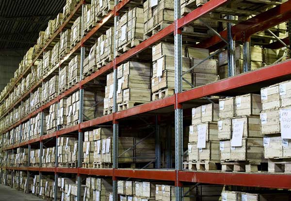 Warehouse storage and stored inventory